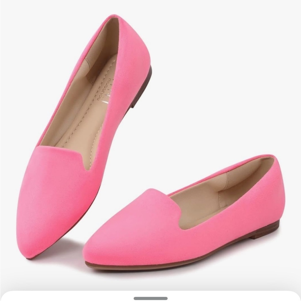 New MUSSHOE Flat Shoes Women Comfortable Slip on Women's Flats 8.5  pink